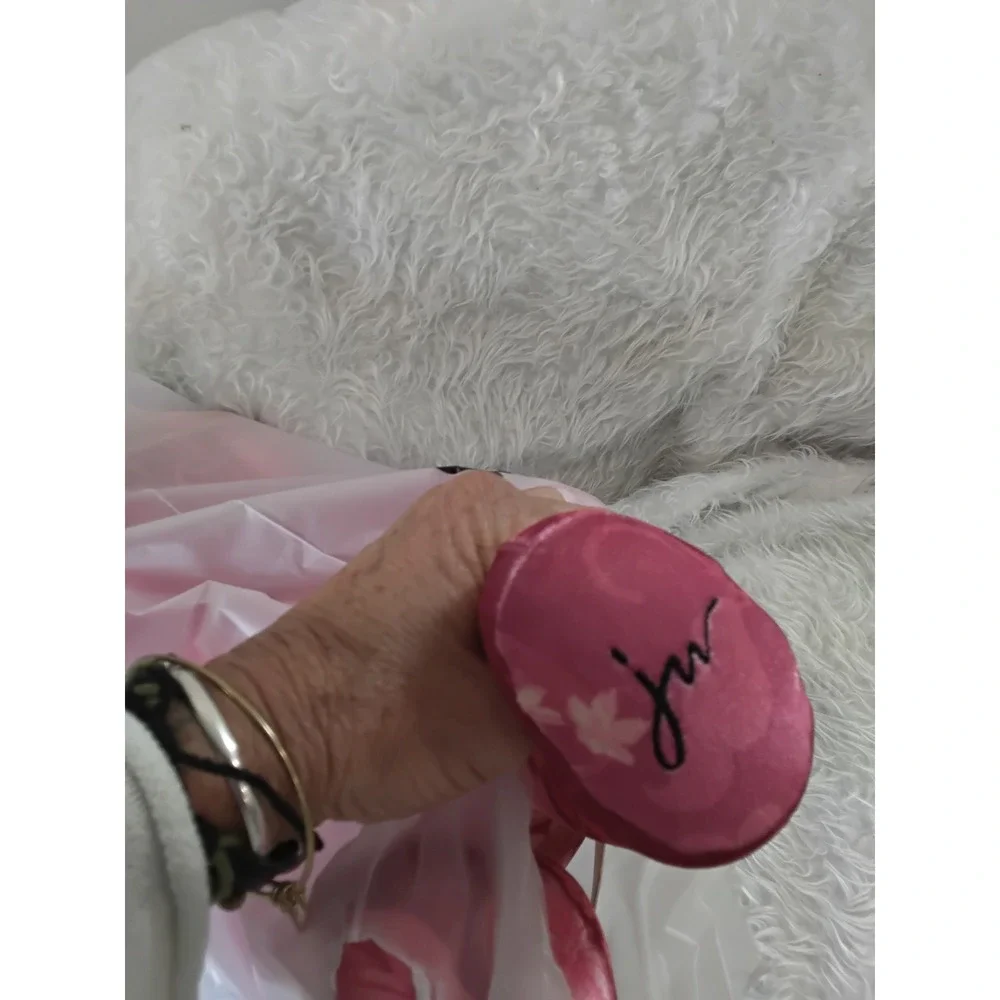 Johnny‎ Was Pink Printed Velvet Teddy Bear Floral Plush H88224-9 NWT